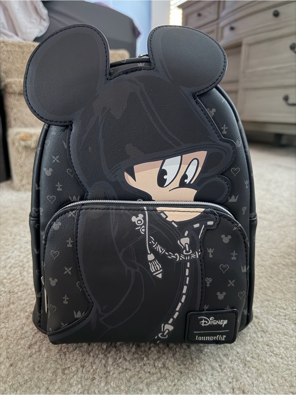 Loungefly Black Mickey Hoodie Mini Backpack